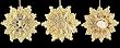 Set of 3 Glitter Seashell Snowflake Christmas Ornaments