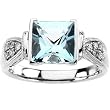 14K White Gold Aquamarine and Diamond Ring