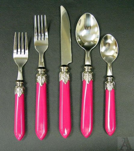 Buy Hot Pink Retro Kitchen Silverware Flatware Bar Set H416