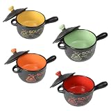 4 x Stylish Soup Bowls Complete With Lids Great Gift
