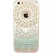 iPhone 6 Case, iPhone 6s Case,JAHOLAN TPU Silicone Gel Soft Clear Case Cover for Iphone 6 6S - Blue Circle Flower Tribal Mandala