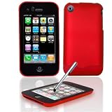 Apple Iphone 3G Touchable Lens Rubber Feel Red Protective Case