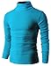 H2H Men's Basic Ribbed Cotton Thermal Turtleneck T-Shirts