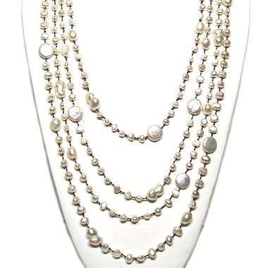 HinsonGayle Artisan Collection "Celeste" Four-Strand Handpicked White Cultured Pearl Necklace