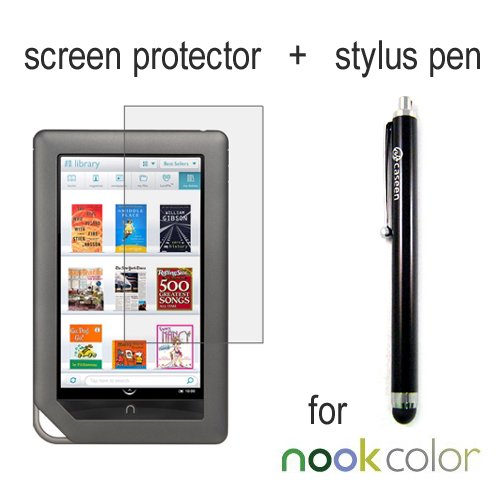 Anti-Glare Screen Protector For Barnes & Noble Nook COLOR + Touch Screen Stylus Pen caseen brand
