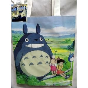 Totoro: Cat Bus and Totoro Tote Bag 14 x 12 by Totoro