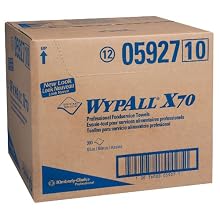 Kimberly-Clark Wypall X70 Hydroknit Foodservice Towel, 23-1/2" Length x 12-1/2" Width, Blue (Case of 300)