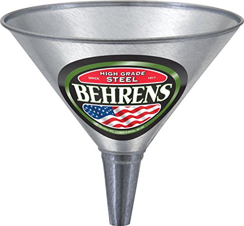 GF52 Galvanized Steel Funnel with Screen, 2 Quart, Silver