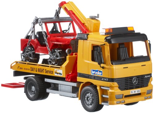 Childrens Toyshop  Toys : Bruder 02662 MB Actros Breakdown Truck with Cross Country Vehicle