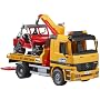 Bruder MB Actros Tow Truck With Cross Country Vehicle