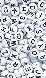 400pk White Alphabet Beads