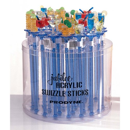 Assorted Swizzle Sticks: Mini Cocktail Acrylic Swizzle Sticks - Set of 6