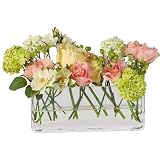 Silk Garden Floral w / Glass Planter - B001DRTLB8