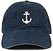 Funky Junque Dad Hat Unisex Cotton Low Profile Distressed Vintage Baseball Cap (Anchor - Navy)