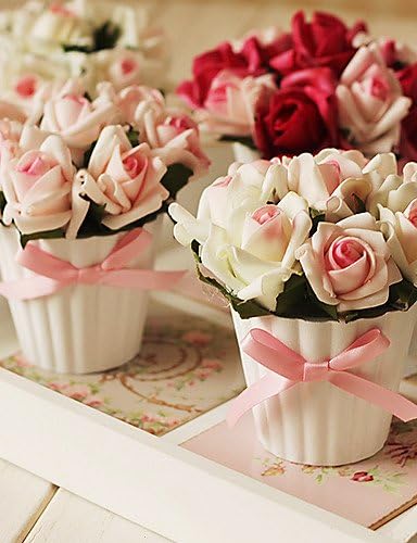 5"H Mini Lightish Rose Floral Arrangement