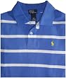 Boy's Polo By Ralph Lauren Short Sleeve Polo Shirt Blue with White Stripes Size Medium (10-12)
