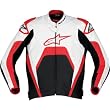 Alpinestars Tech 1-R Men's Leather Street Bike Motorcycle Jacket - Black/White/Red