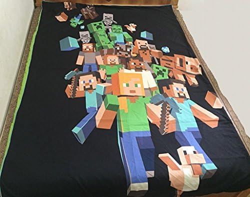 Minecrafts Duvet Cover Set Bedding Set Cotton,Twin,Black