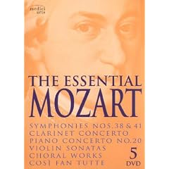 THE ESSENTIAL MOZART: A Mozart Gala from Prague (DVD 1) Divertimento K.113 (DVD 2) Sonatas for Piano and Violin K.301-306 (DVD 3) A Mozart Celebration from Stephansdom (DVD 4) Cosi Fan Tutte (DVD 5) [2008] [NTSC]