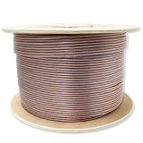 GLS Audio Premium 16 Gauge 500 Feet Speaker Wire - True 16AWG Speaker Cable 500ft Clear Jacket - High Quality 500' Spool Roll 16G 12/2 Bulk