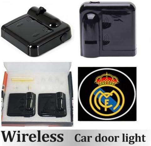 ECU 2PCS Car Door Lights No Drill Type Wireless Design Logo Badge Welcome Lights Cree Led Shadow Projector Lamp Universal