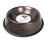 Platinum Pets 1 Cup Embossed Non-Tip Stainless Steel Puppy Bowl, Copper Vein