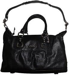 Women's Coach Purse Leather Handbag Ashley Satchel Black