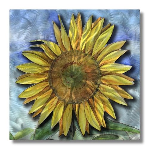 23x23 sunflower metal wall art, modern home decor, 