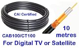 10m Low Loss Webro Black Wf100 Digital Satellite Coax With 10 Free Cable Clips
