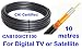 10m Low Loss Webro black WF100 Digital Satellite Coax with 10 free cable clips