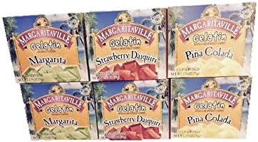 Margaritaville Gelatin-Flavors; Margarita, Strawberry Daiquiri &amp; Pina Colada-Total 6 Boxes each box 2.79 oz