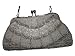 fully beaded handmade evening handbag silver with mental strap
