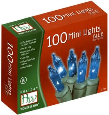 (6) ea Holiday Wonderland 4004-88 100 count Blue Miniature Christmas Light Sets w End Connector