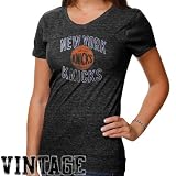 NBA '47 Brand New York Knicks Ladies Runner T-Shirt - Charcoal (Medium)
