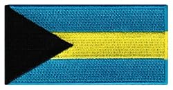 Bahamas Flag Embroidered Patch Bahamian Islands Iron-On National Emblem