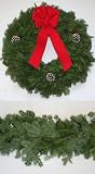 24 Inch Xmas Wreath and 20 Foot of Garland
