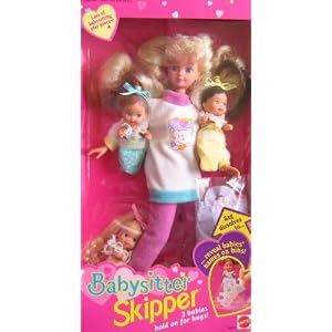 Barbie Babysitter SKIPPER Doll 3 Babies Hold on For Hugs! (1994)