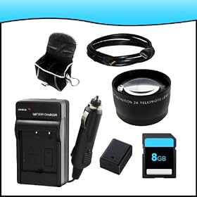Battery and Charger Bundle Accessory Kit for Canon VIXIA HF M50, HF M500, HF M52 Full HD Camcorders includes (BP-727 High Capacity Intelligent Replacement Battery Pack, BP-727 Charger, 8GB SD Memory Card, Carrying Case, HDMI, Telephoto Lens)