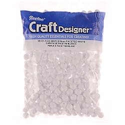 Faceted Beads, 8mm, White OP, 480pc Pkg