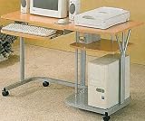 Review visiondecor Furniture 7363 / Beech/Silver Finish Computer Desk Workstation w/Keyboard Tray