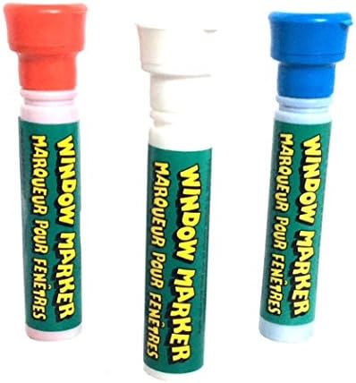 Window Marker Temporary Glass Paint Blue White Red Pen Set