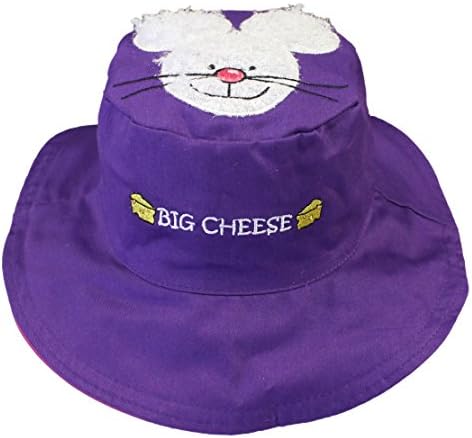 Unisex-child (6 Months-6 years) Luvali Reversible Kid's Sun Hats - UPF 50+ (4-6 Years, Pink Elephant/ Mouse)