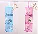 Homecube 3 Compartments Hanging Mesh Storage Basket Organizer, Toy Storage Cage, Collapsible (Blue)