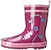 Kidorable Purple Butterfly Natural Rubber Rain Boots w/Pull On Heel Tab