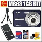  : Kodak Easyshare M863 8.2MP Digital Camera Blue Plus 1GB Accessoy Outfit - Kodak AKODM863BLK1