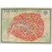 Cavallini Plan Guide Paris Monuments Gift Wrap Decoupage paper,vintage look poster or print