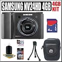 Samsung NV24HD 10.1MP Digital Camera Black Plus 4GB Accessory Kit