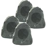 Theater Solutions 4R4L Outdoor Waterproof Lava Rock Patio Speakers 4 Piece Set 1000 Watts New