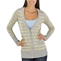 Mossimo Supply Co. Juniors Boyfriend Cardigan Sweater - Grey/Yellow Stripe