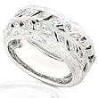One of a Kind 1/4ctw Round Diamond Leaf Ring in Paladium (HI/SI)